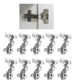 10 Uds Bisagra Reten Recta Para Muebles 35mm Con Tornillos