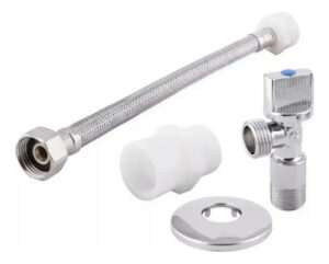 Kit Llave De Paso Angular + Flexible De 35 Cms