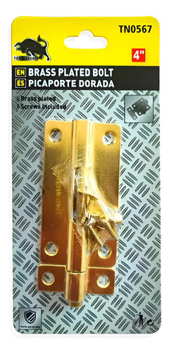12 Pestillo Picaporte Pasador - 4 Pulgadas - T. N Dorado