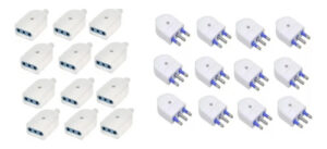 12 Enchufe Macho Volante + 12 Hembra 250v 2p + T