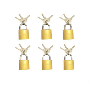 Candado De Seguridad - 3 Llaves - 25mm - 6 Sets Dorado
