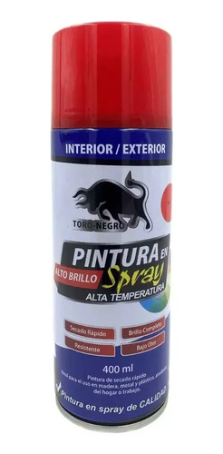 Pintura Spray Alta Temperatura 400ml Color Rojo