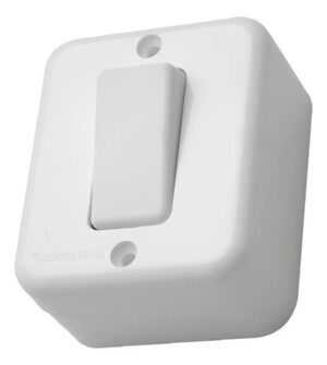 Interruptor Boton Simple 16a Sobrepuesto 9/12 Sello Sec 16 A 250v Blanco