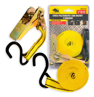 Eslinga Cinta De Amarre Ratchet 1x15ft Carga Vehiculo Camion Naranja