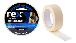 Cinta Masking Tape - Enmascarar - 36mm X 40m - Rex 1 Unid Crema Liso