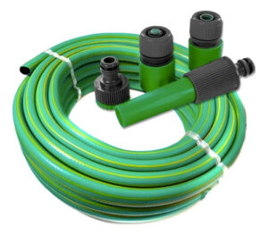 Manguera Jardín Flexible 1/2 Pulgada 50 Mts Con Set De Riego Verde