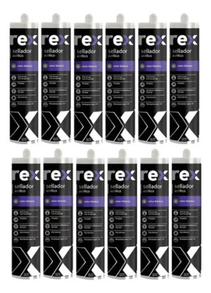 Silicona Pintable Sellador Acrilico Blanca 12 Unidades